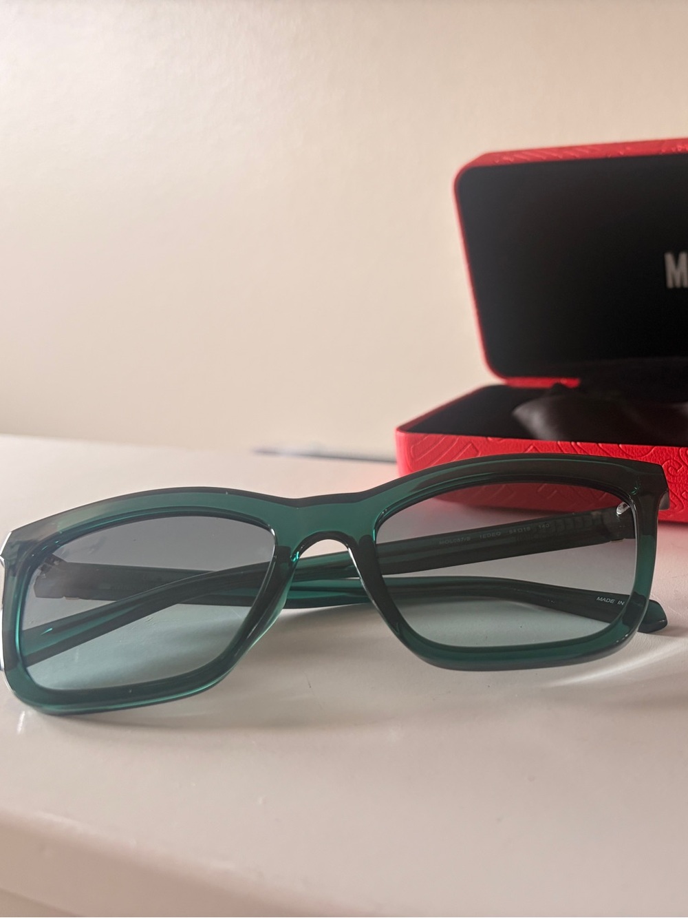 Love Moschino Emerald Green Rectangular Sunglasses